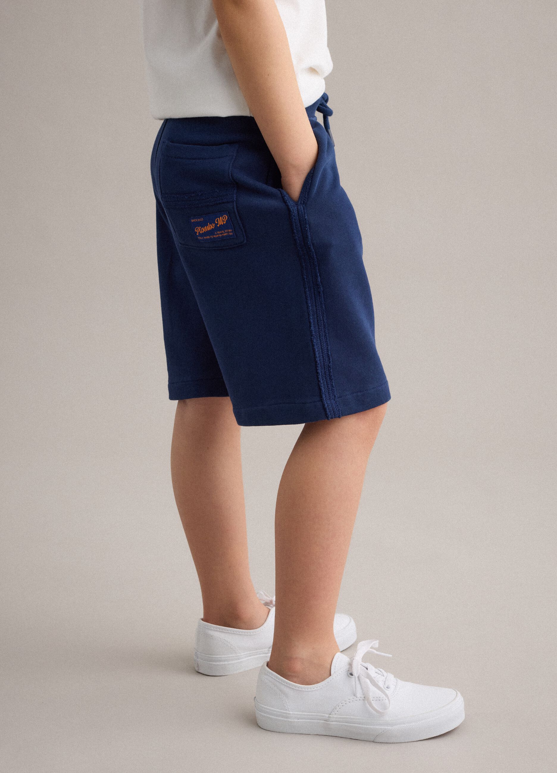 Children's pure cotton blue baggy shorts