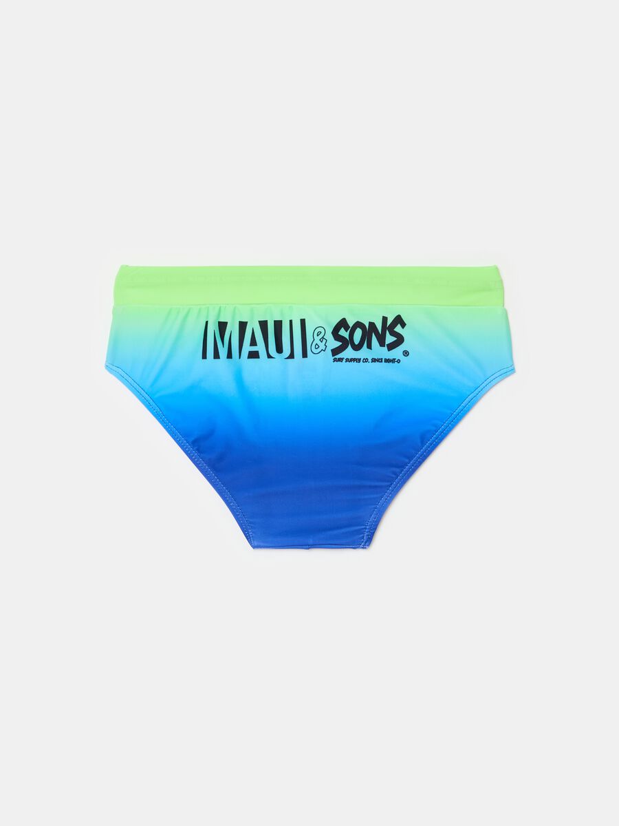 Degradé swim briefs with print_1