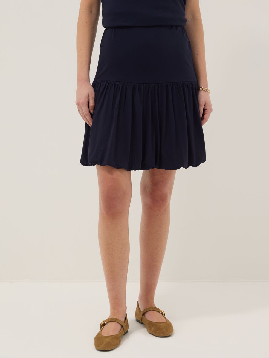 Blue maternity skirt in stretch viscose_1