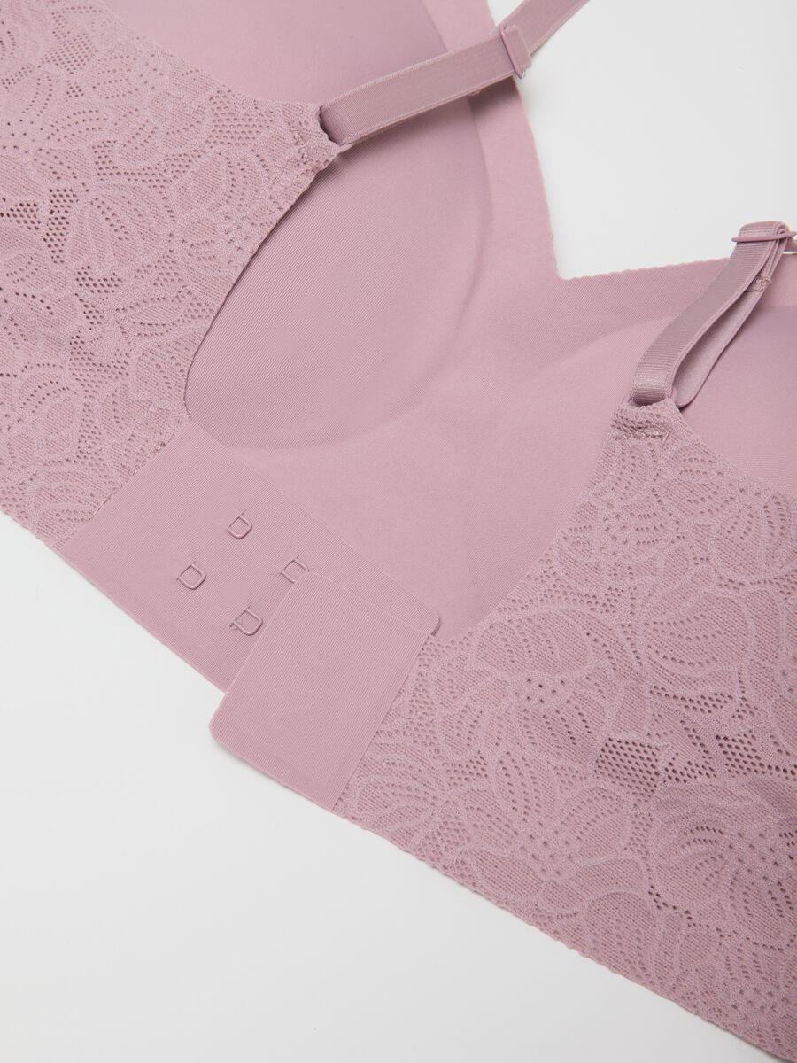 Pink Lace Bra with Removable Padding_5