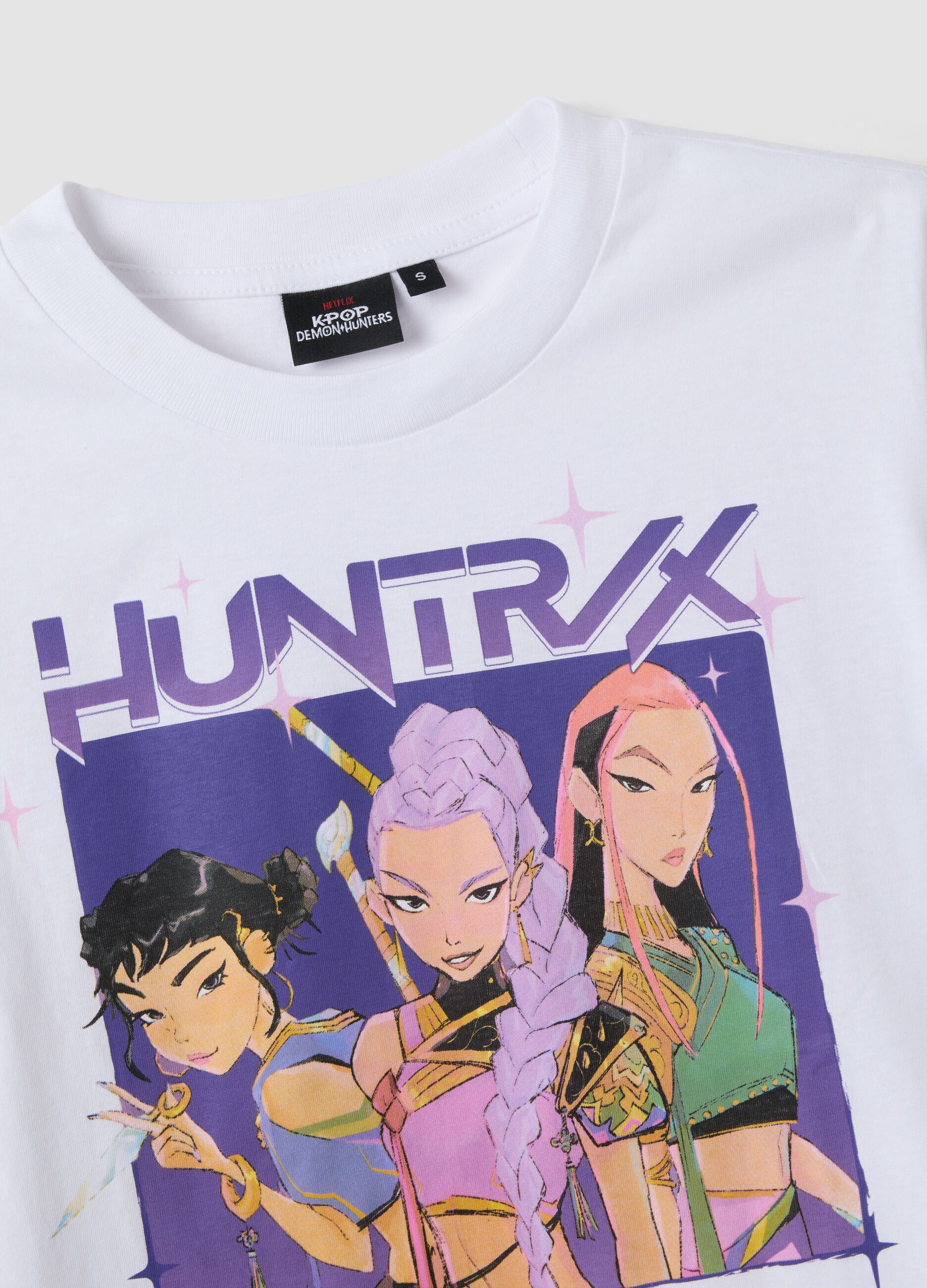 White pure cotton regular fit T-shirt with print