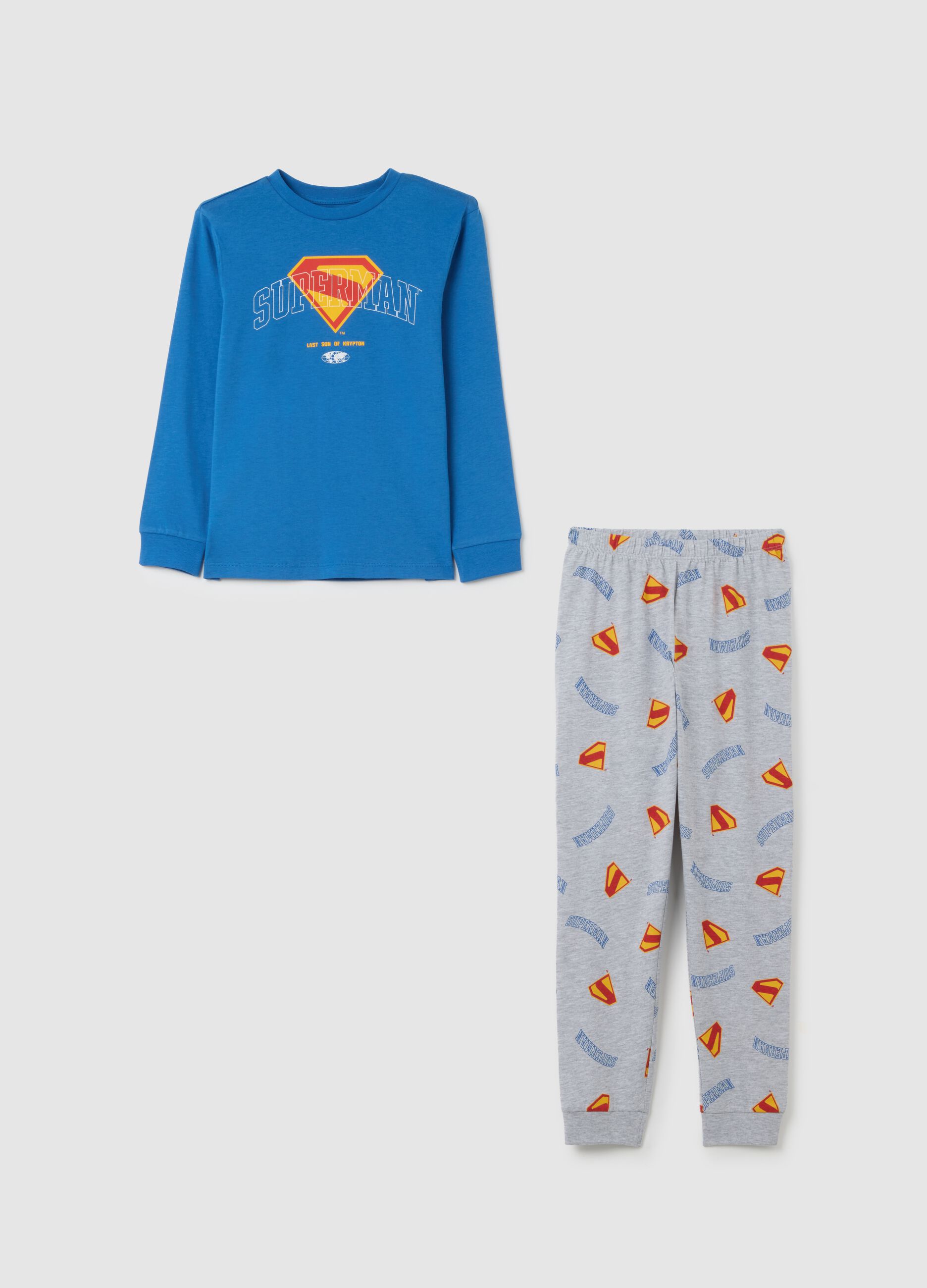 Children's pyjamas in pure multicoloured cotton with Batman print
