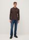 Brown long sleeve polo in pure cotton regular fit_1