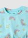 Blue pure cotton dress for girls regular fit with rainbows_2