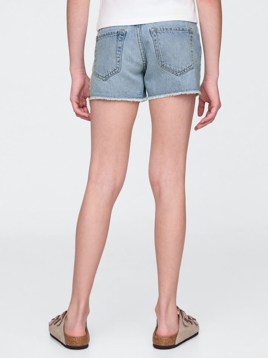 Light Denim Shorts with Butterfly Application_2