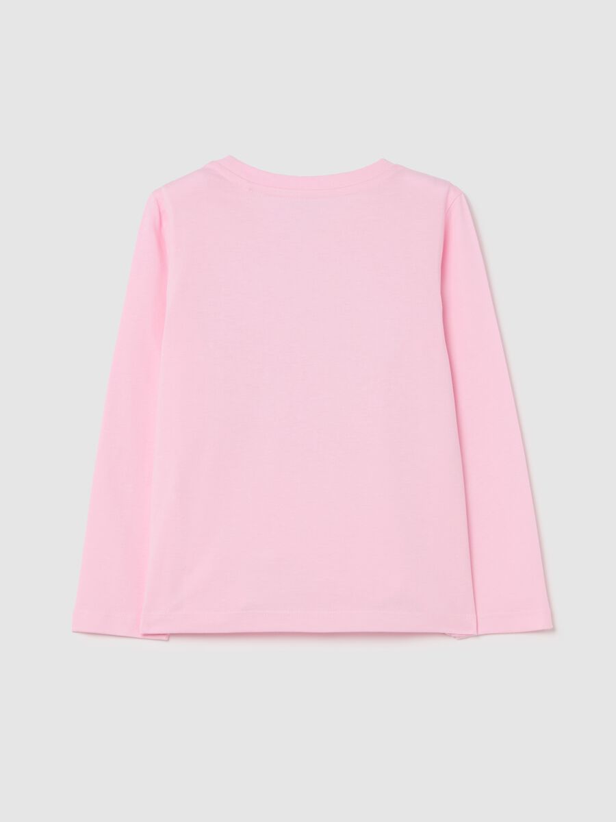 Cotton T-shirt with print and long sleeves_1