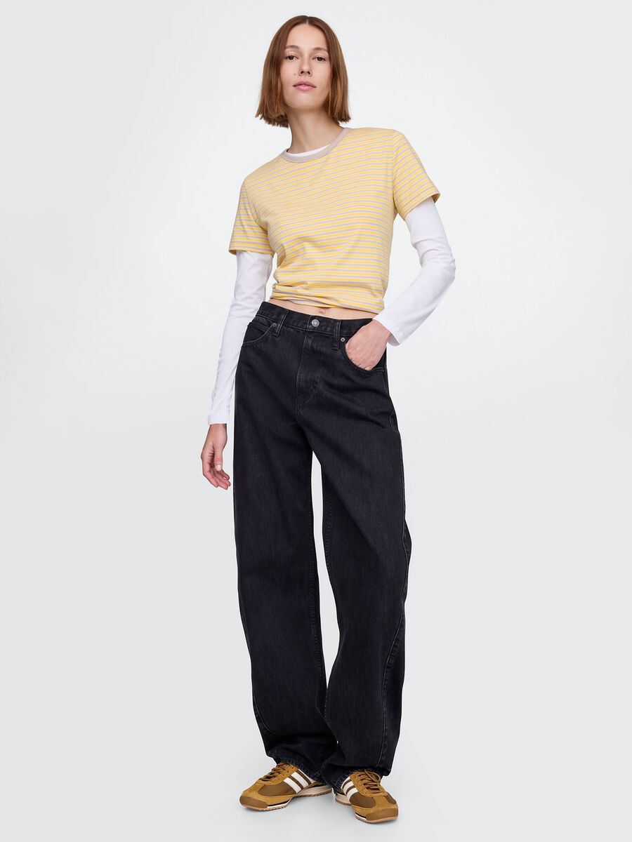 Yellow striped cotton T-shirt by Gap_1