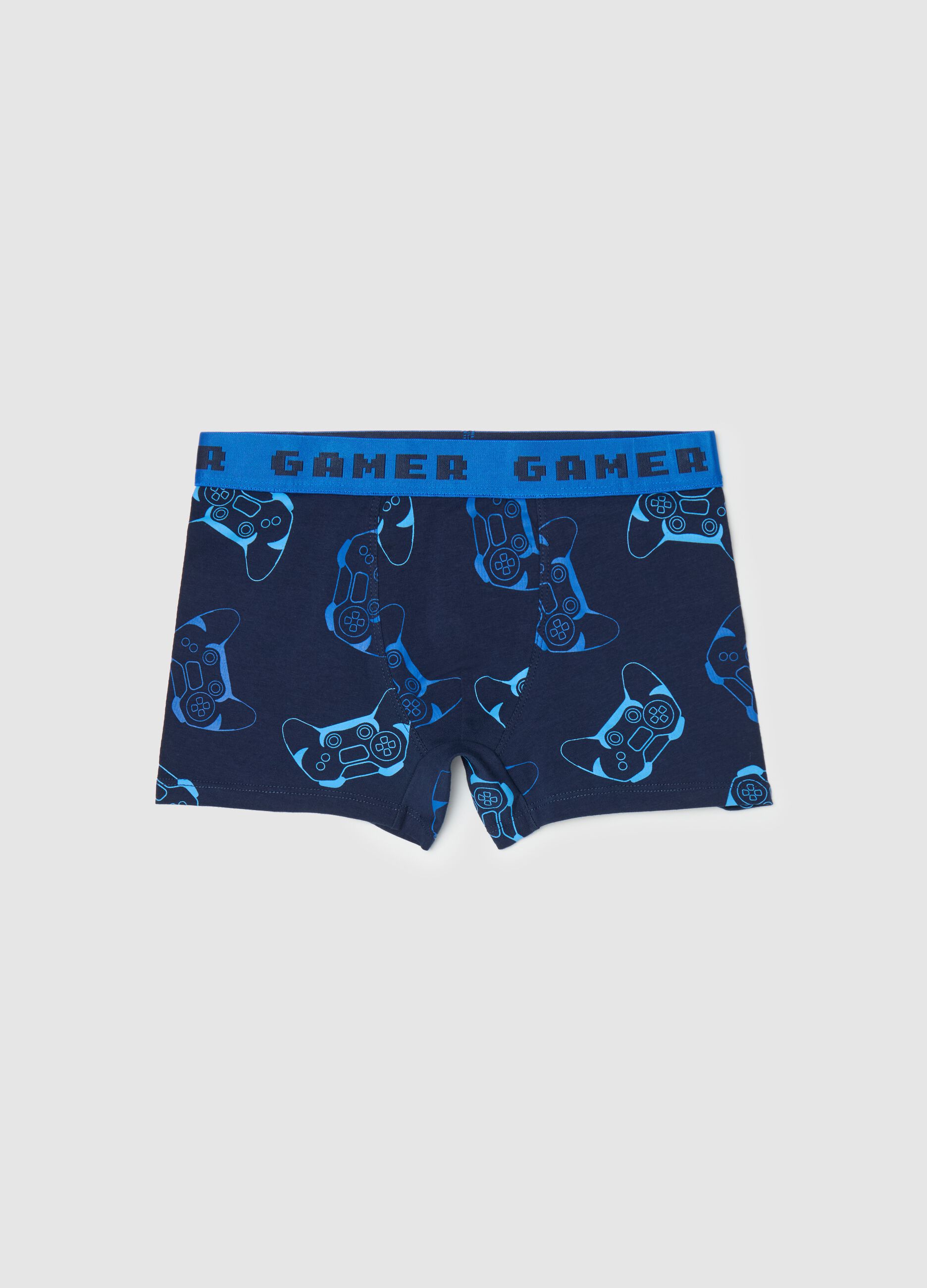 Boxer in cotone stretch con stampa gamers