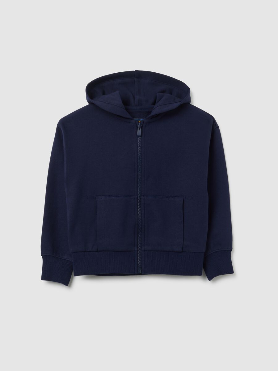Girl's blue pure cotton sweatshirt regular fit_0