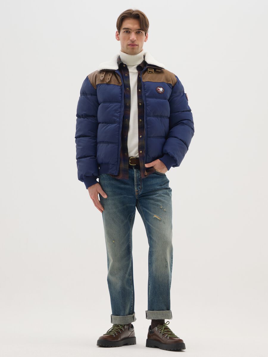 Multicoloured padded jacket with zip_1