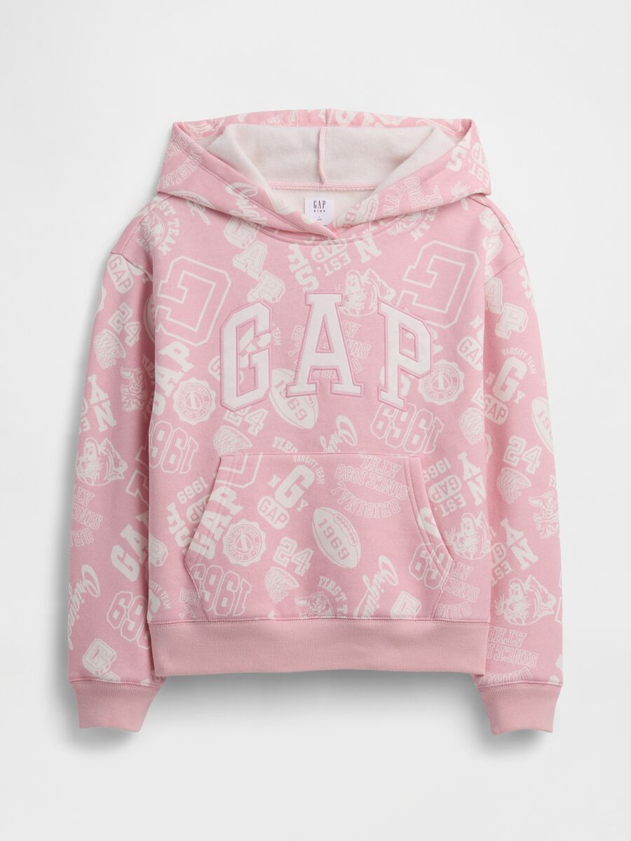 Pink Hooded Sweatshirt with GAP Print_0