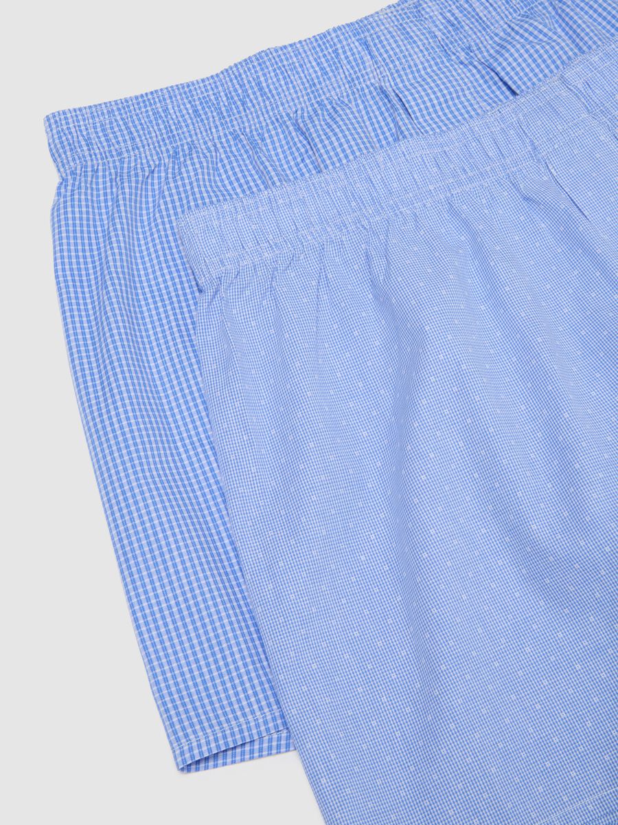 Bipack di boxer da uomo in puro cotone azzurro regular fit_5
