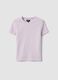 T-shirt fitted in cotone elasticizzato viola per ragazza_3