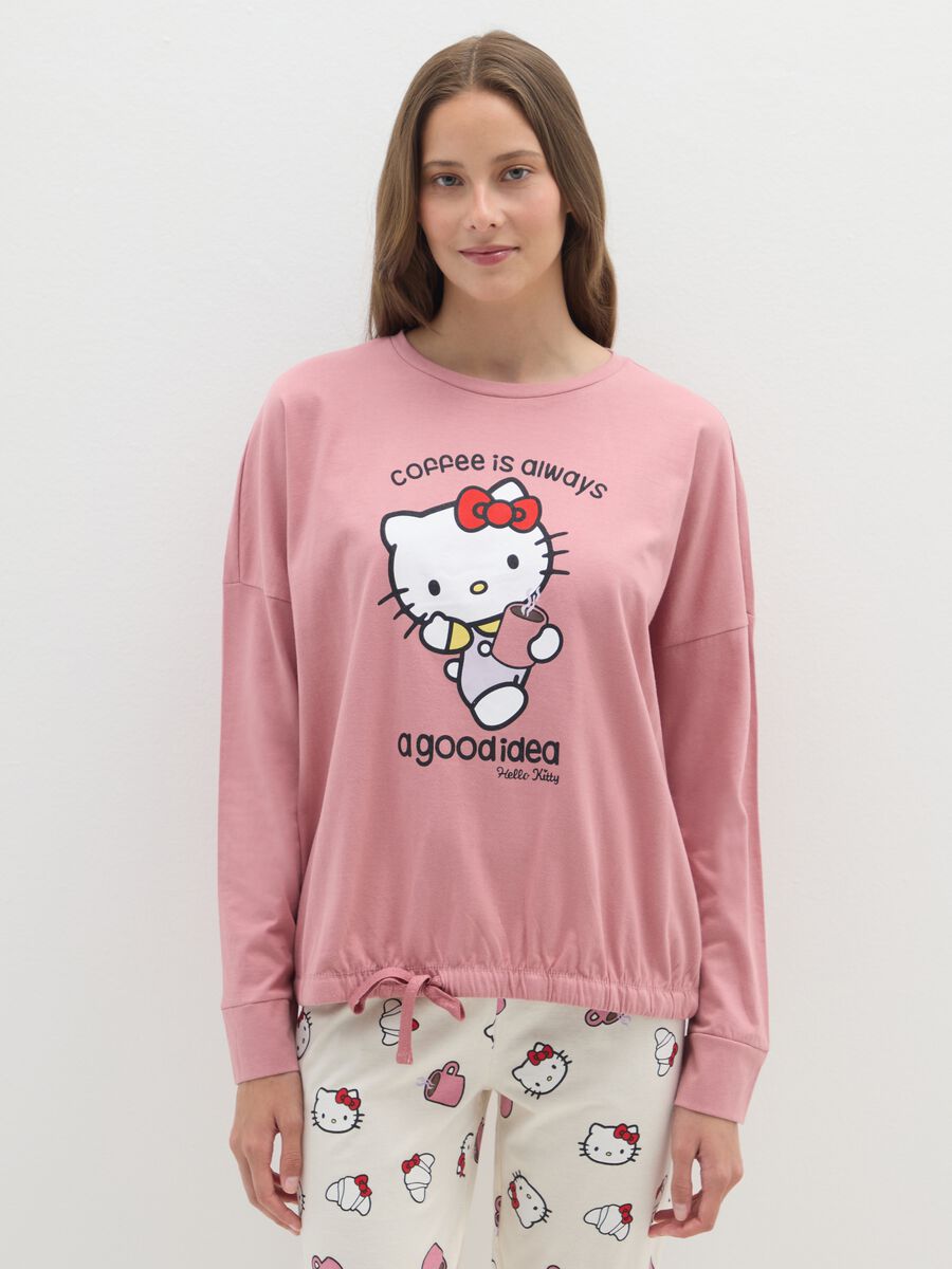 Pink cotton pyjamas with Hello Kitty prints_1