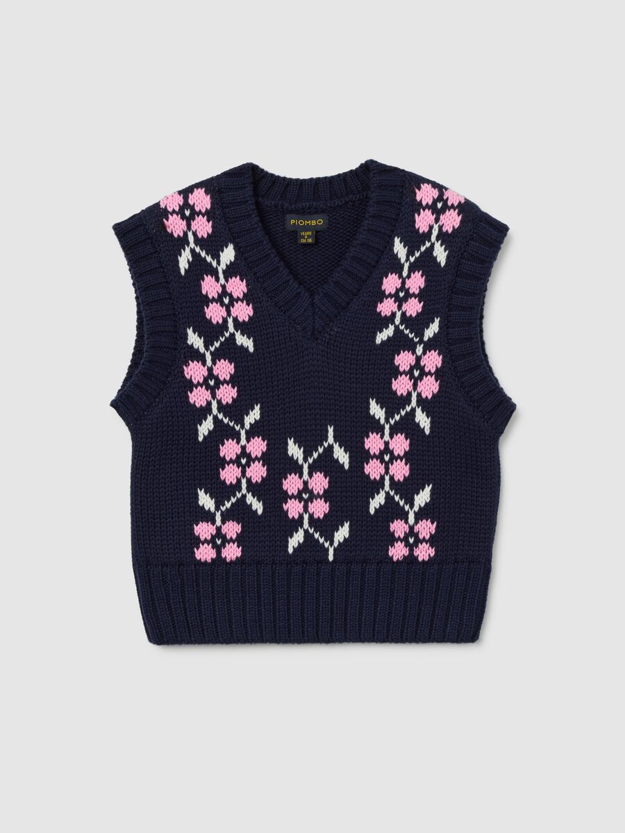 Blue Waistcoat with Floral Pattern_4