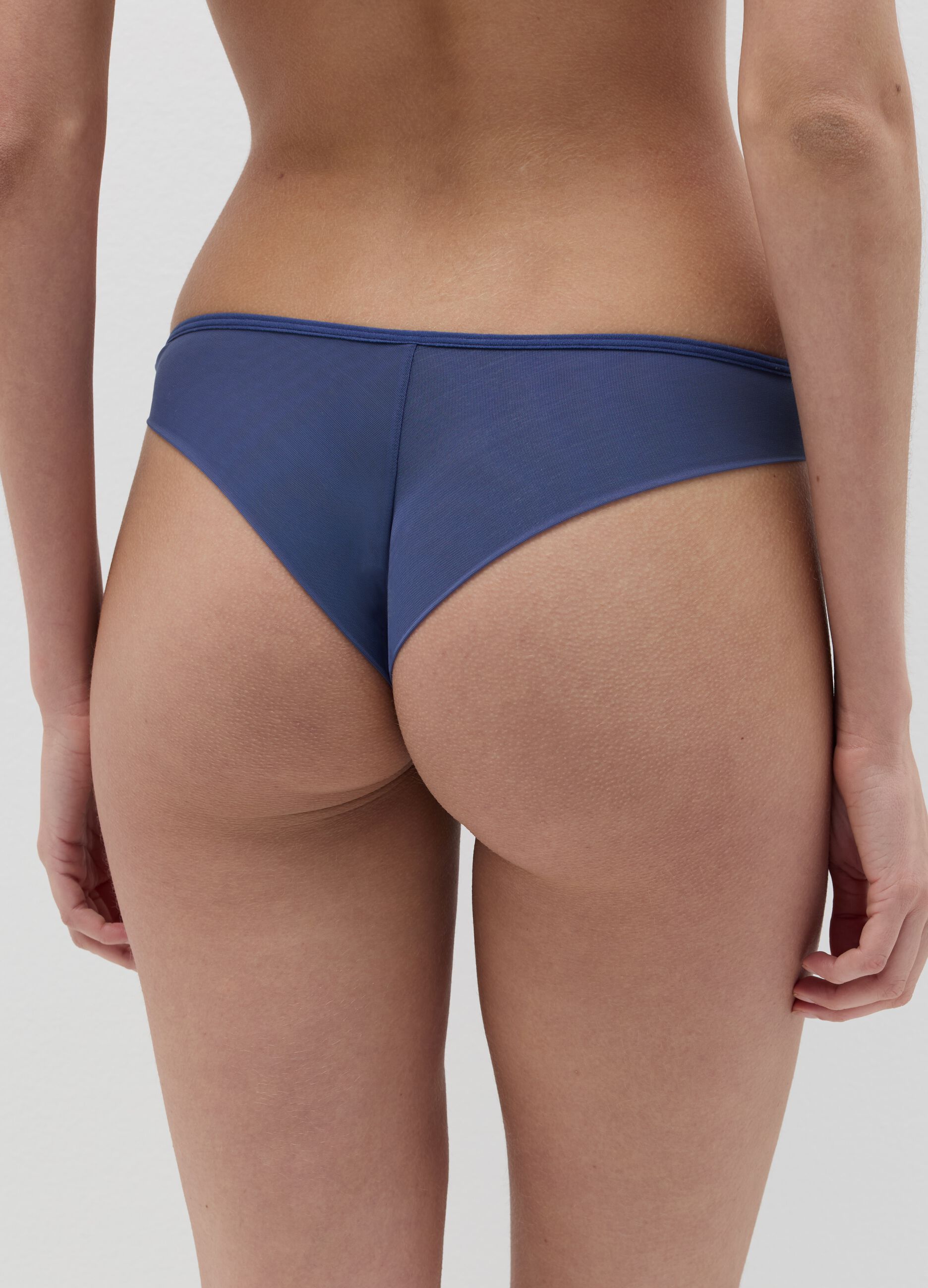 Mesh Brazilian-cut briefs with small hearts