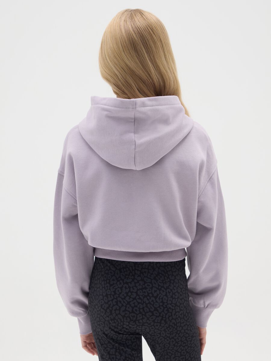 Felpa da ragazza in puro cotone viola regular fit_1