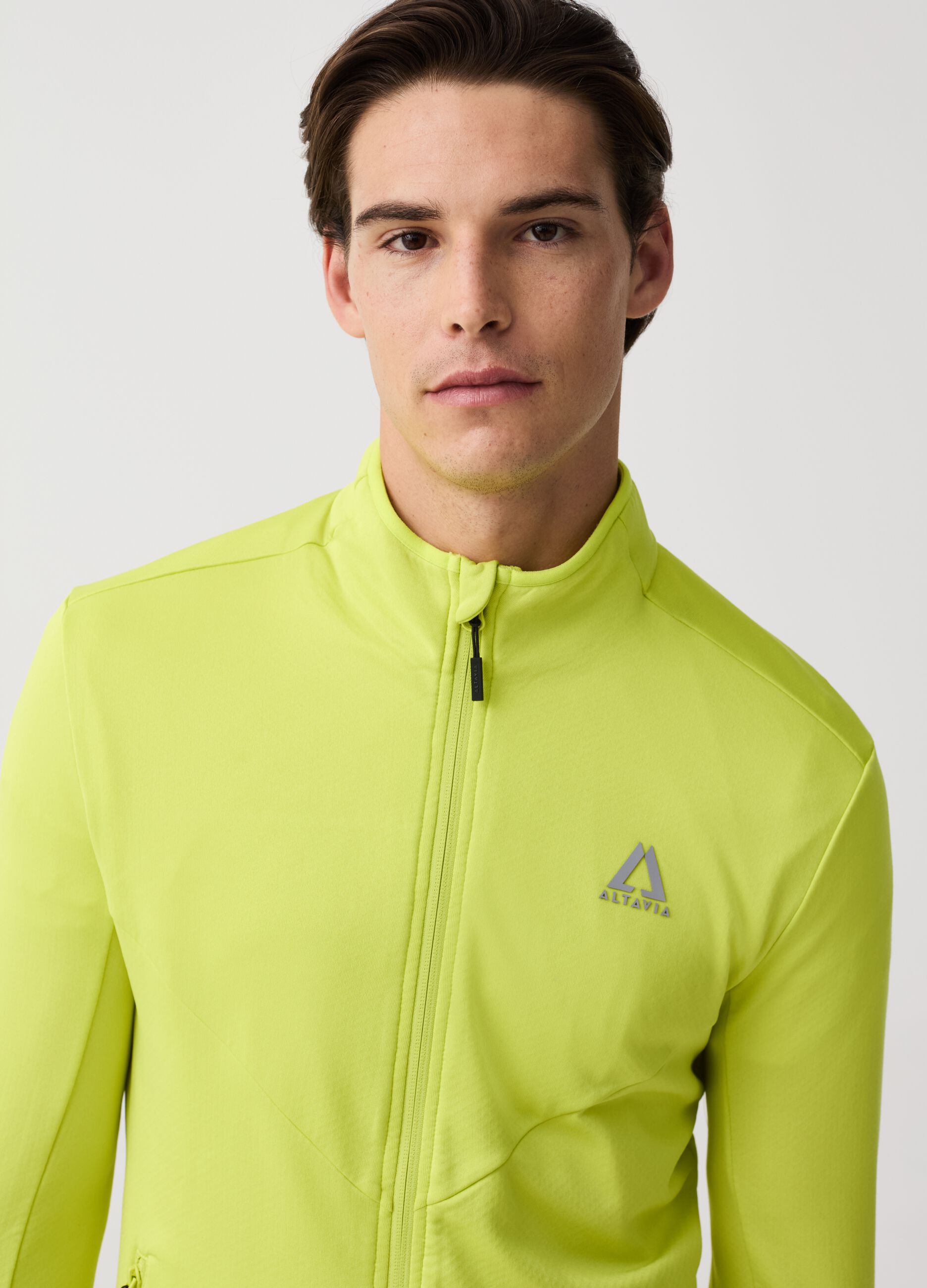 Altavia full-zip sweatshirt with high neck in technical fabric