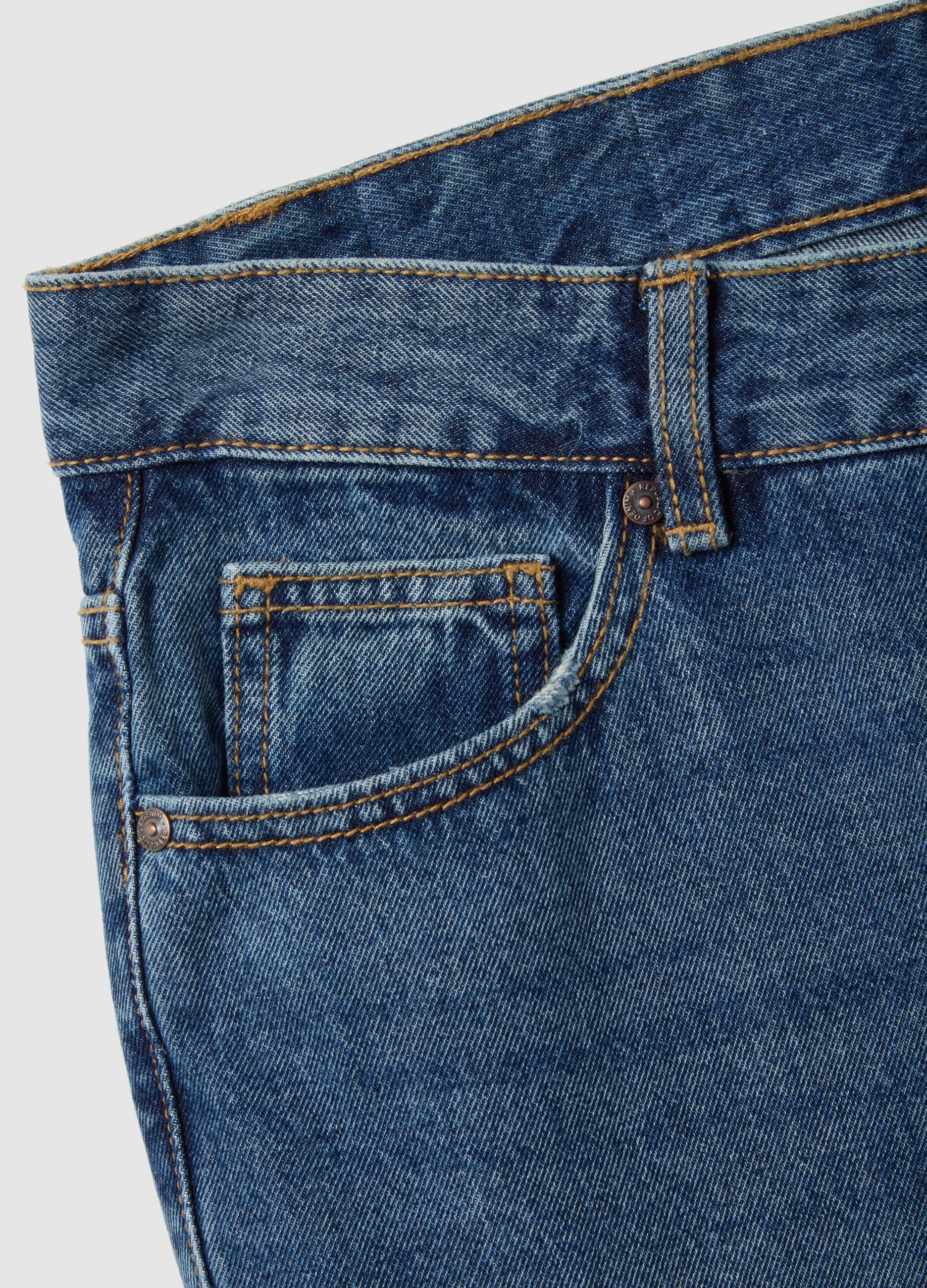 Pure cotton blue relaxed fit jeans
