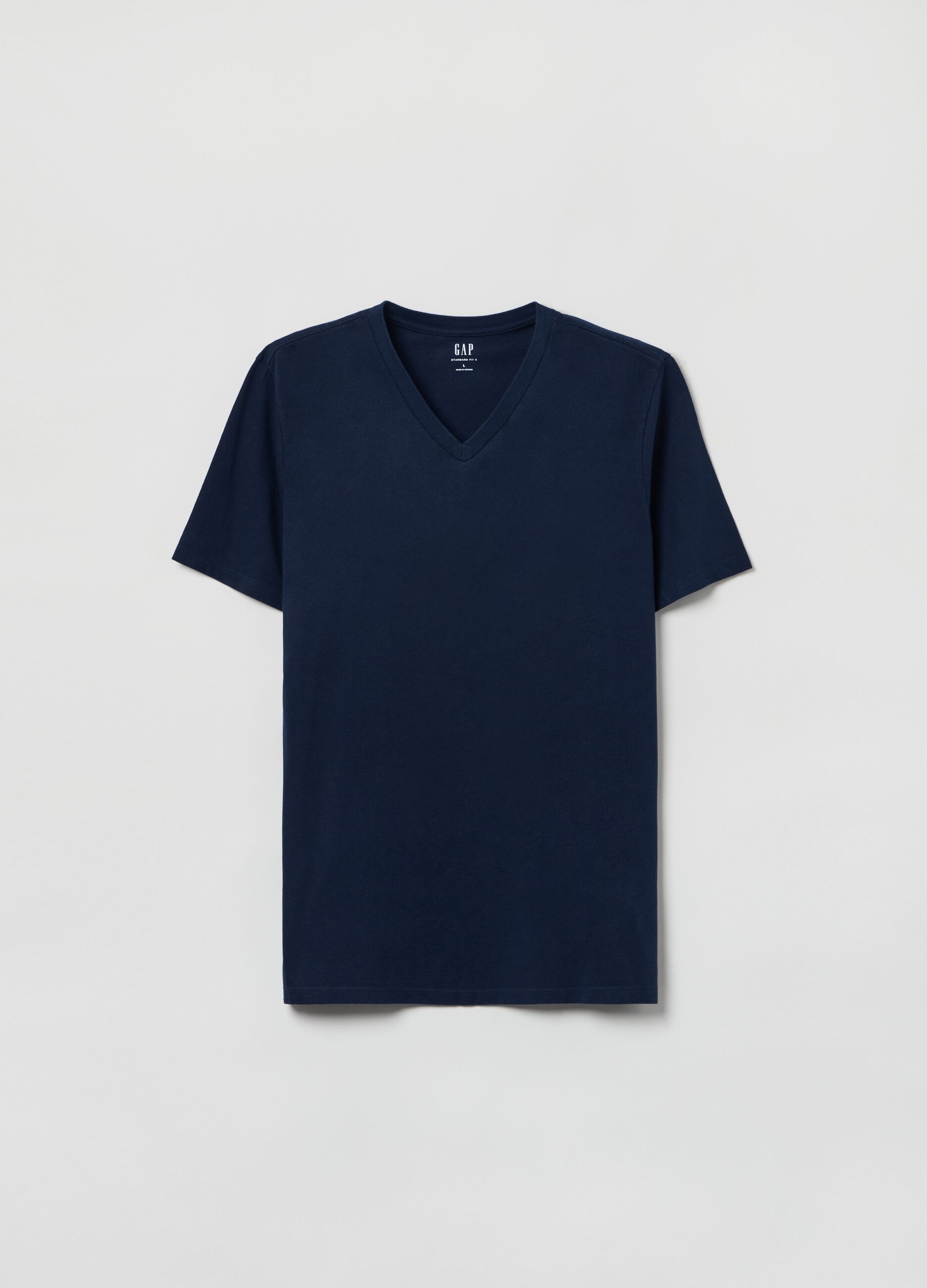 T-shirt in cotone scollo a V
