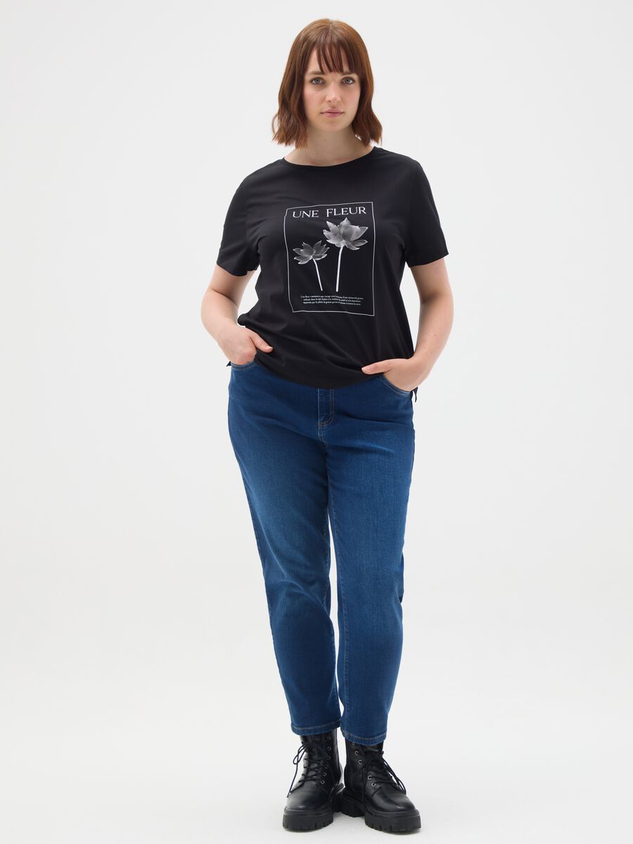 Women's black pure cotton T-shirt_1