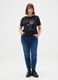 Women's black pure cotton T-shirt_0