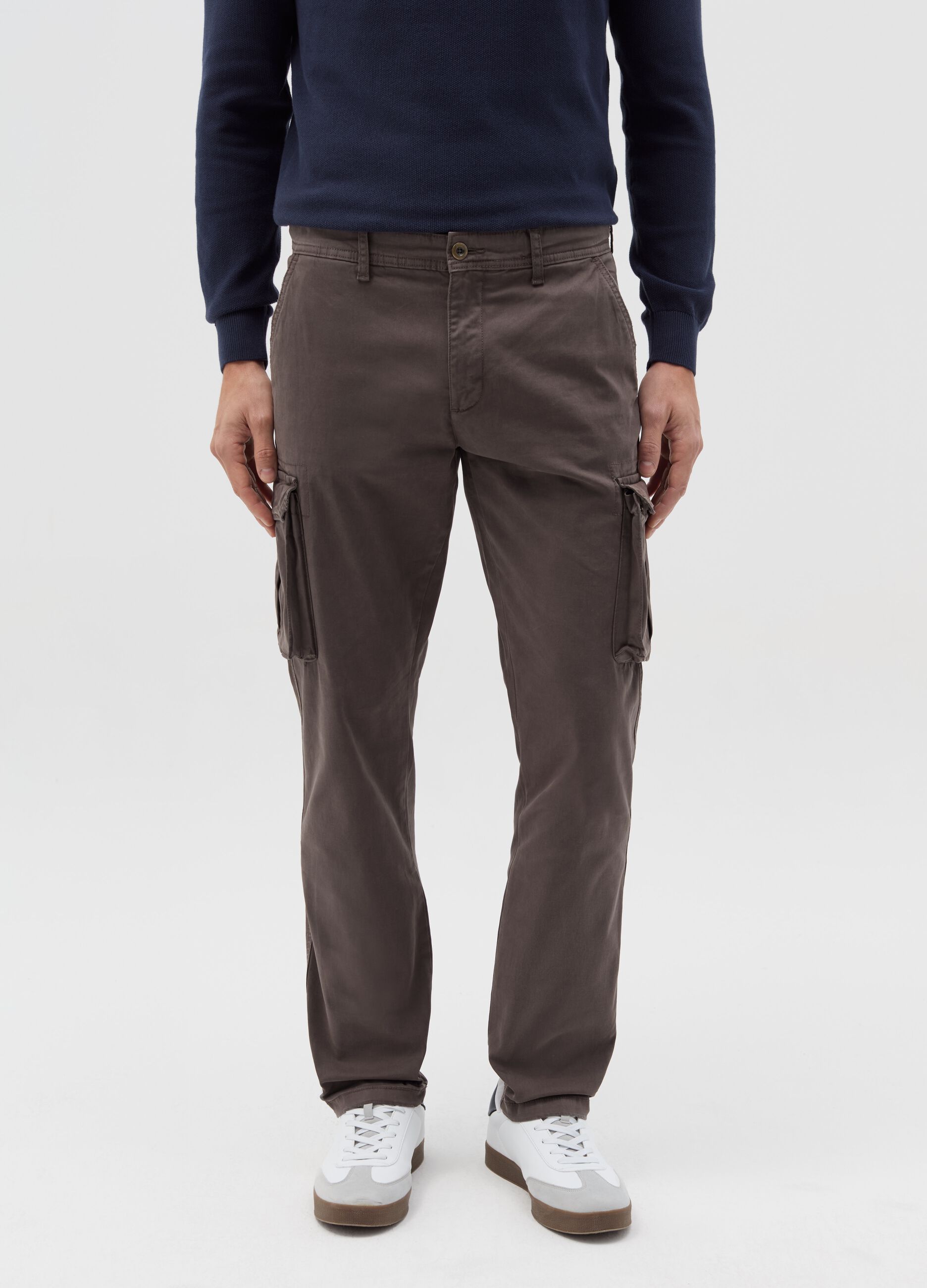 Pantaloni cargo in twill