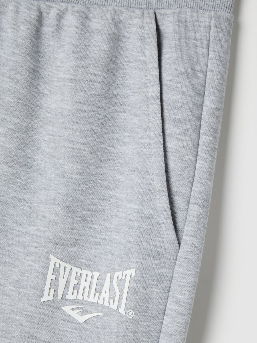 Grey cotton blend joggers regular fit with Everlast logo_5