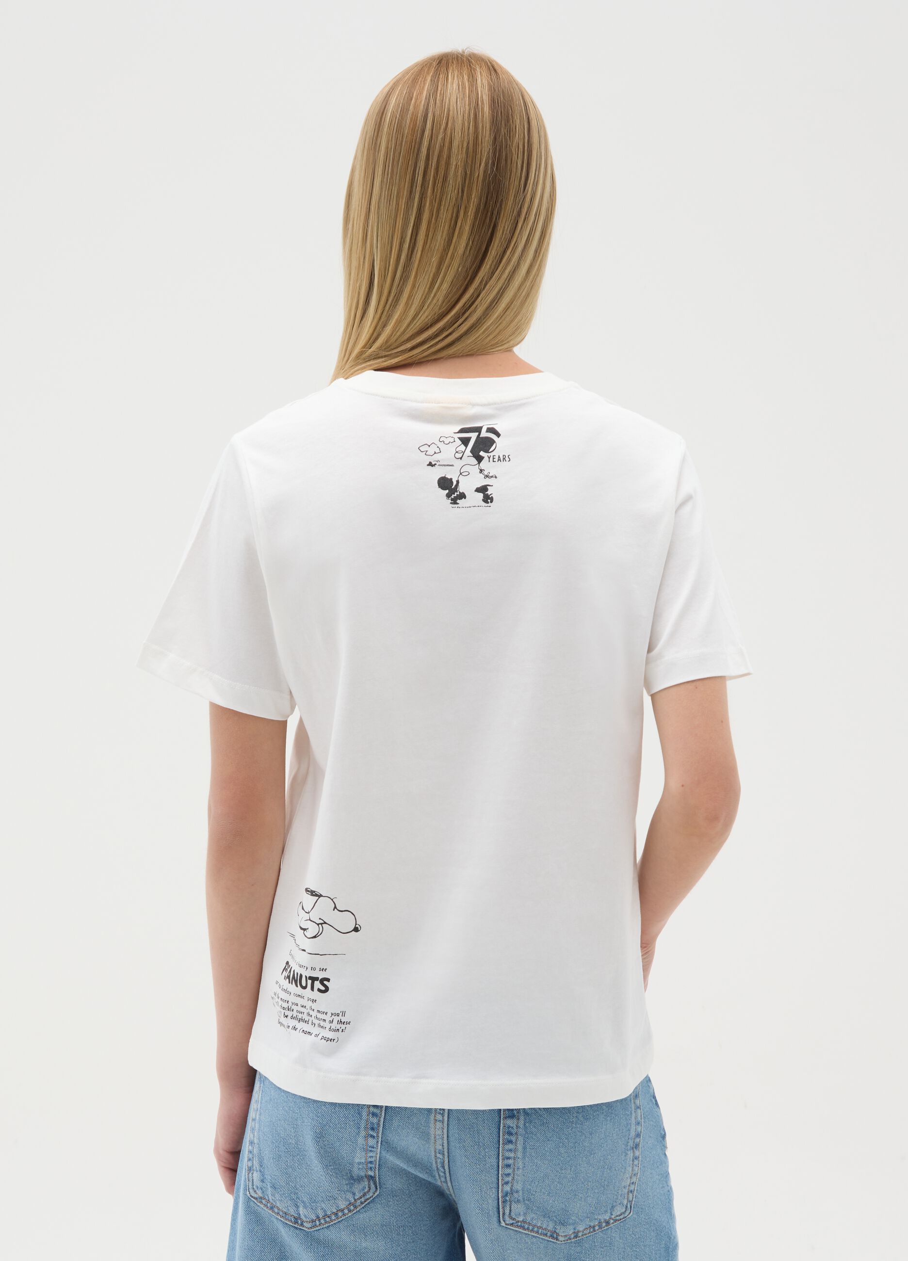 Women's white pure cotton T-shirt regular fit