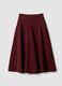 Purple stretch viscose skirt with high waistband and regular waist_0