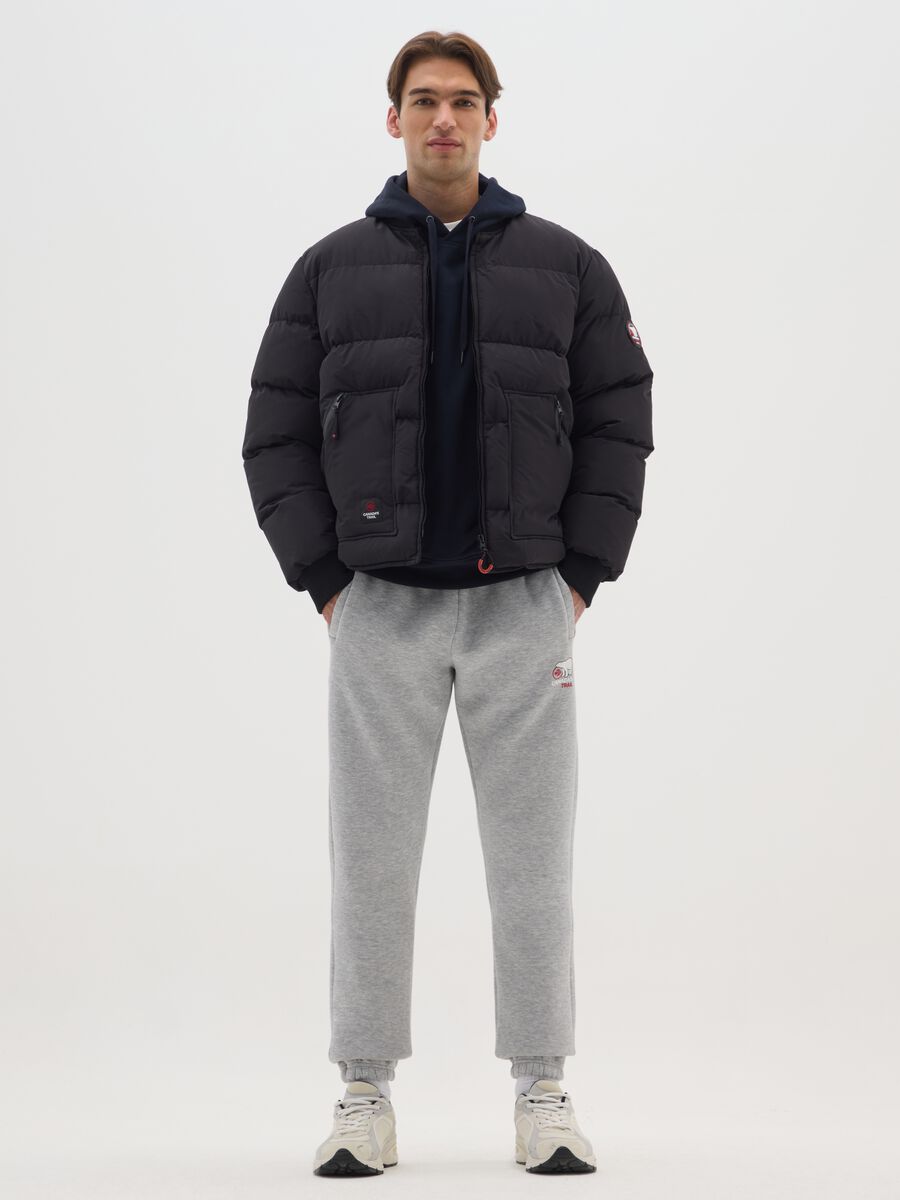 Black Padded Jacket with Zip_1