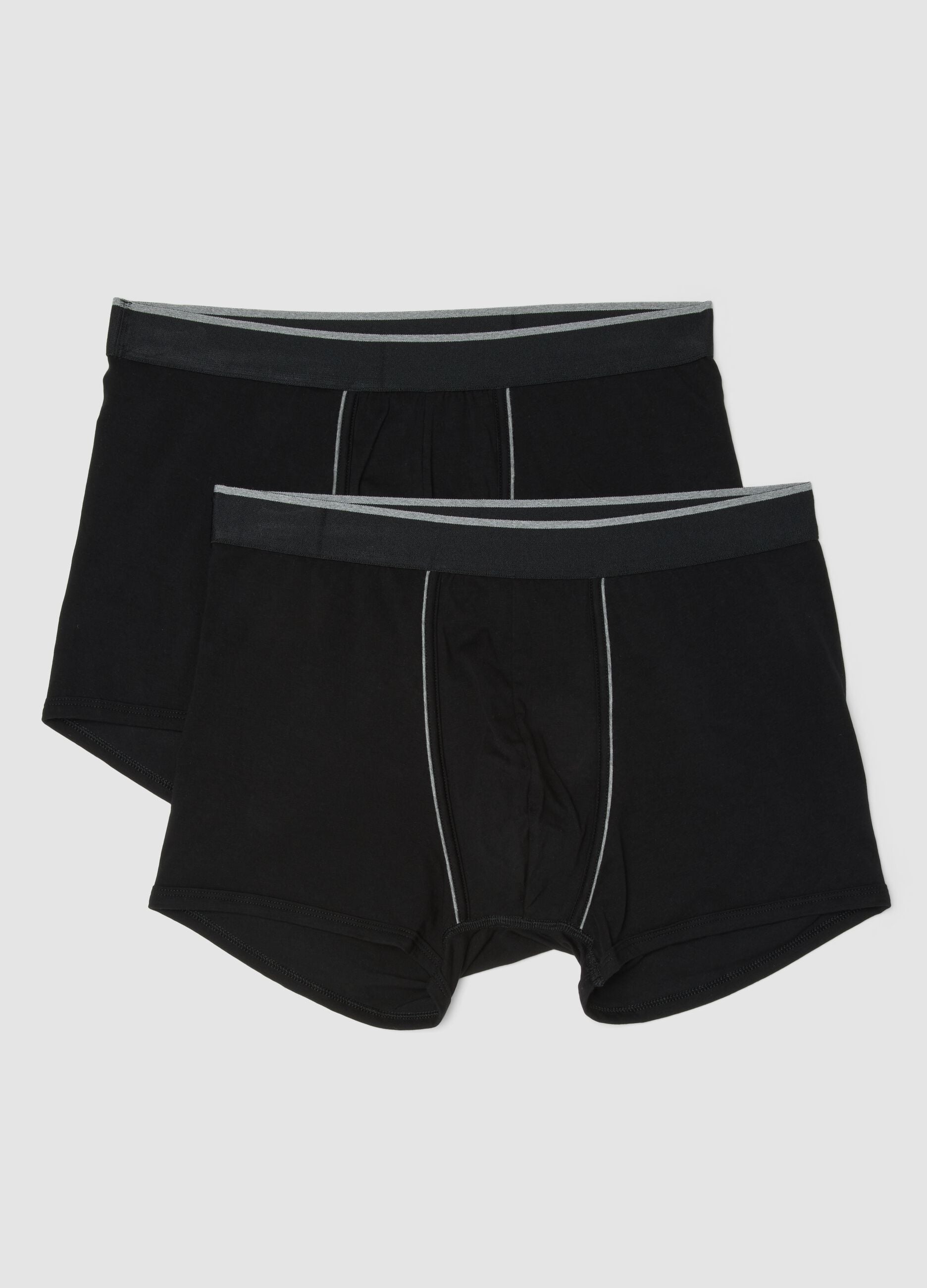 2-pack of black stretch Supima cotton boxer shorts