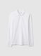 White long-sleeve cotton polo shirt, regular fit_4