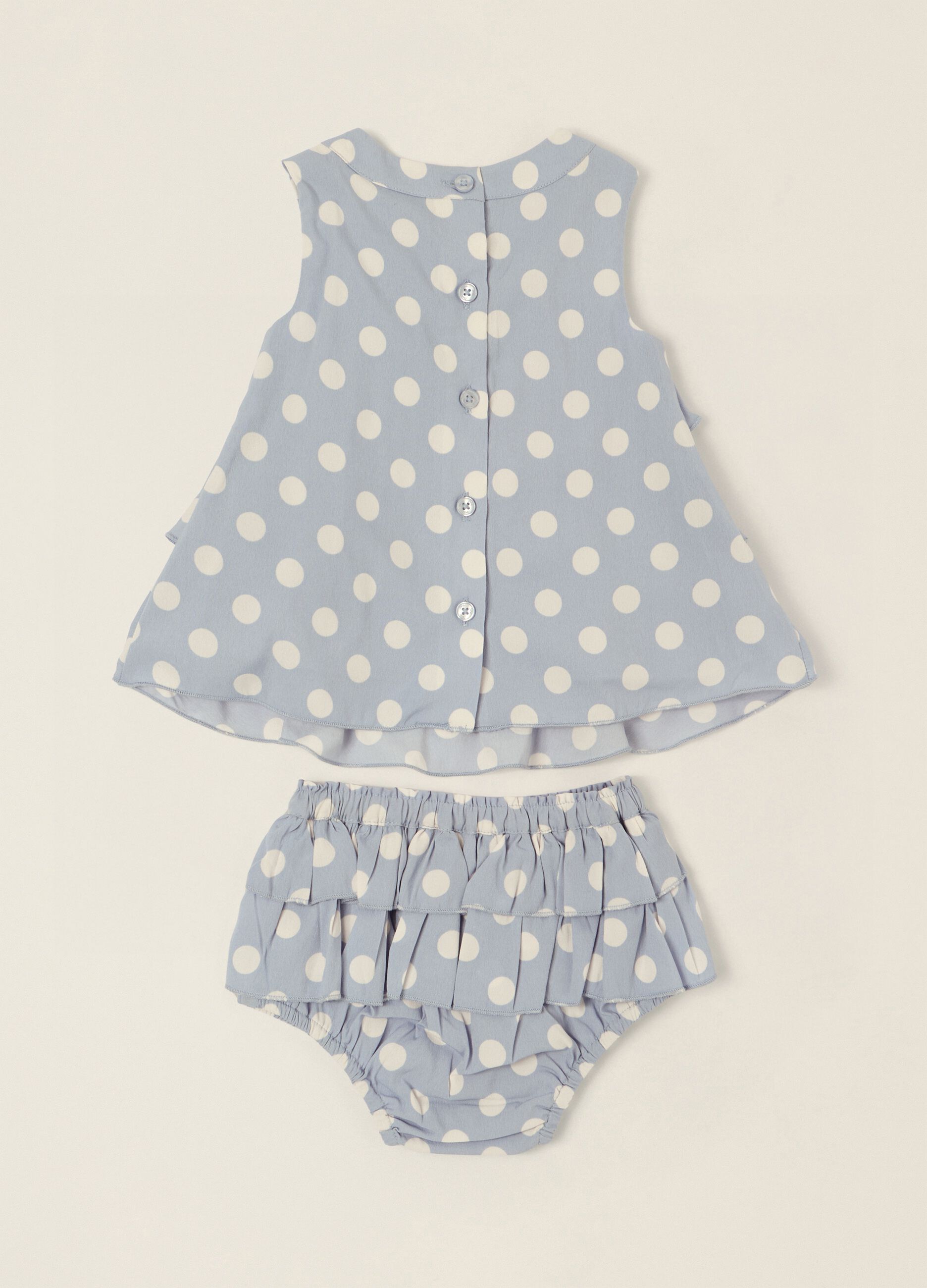 Baby girl&rsquo;s blue polka-dot dress