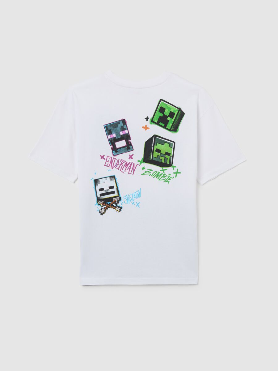 White children's Minecraft t-shirt in pure cotton regular fit_1