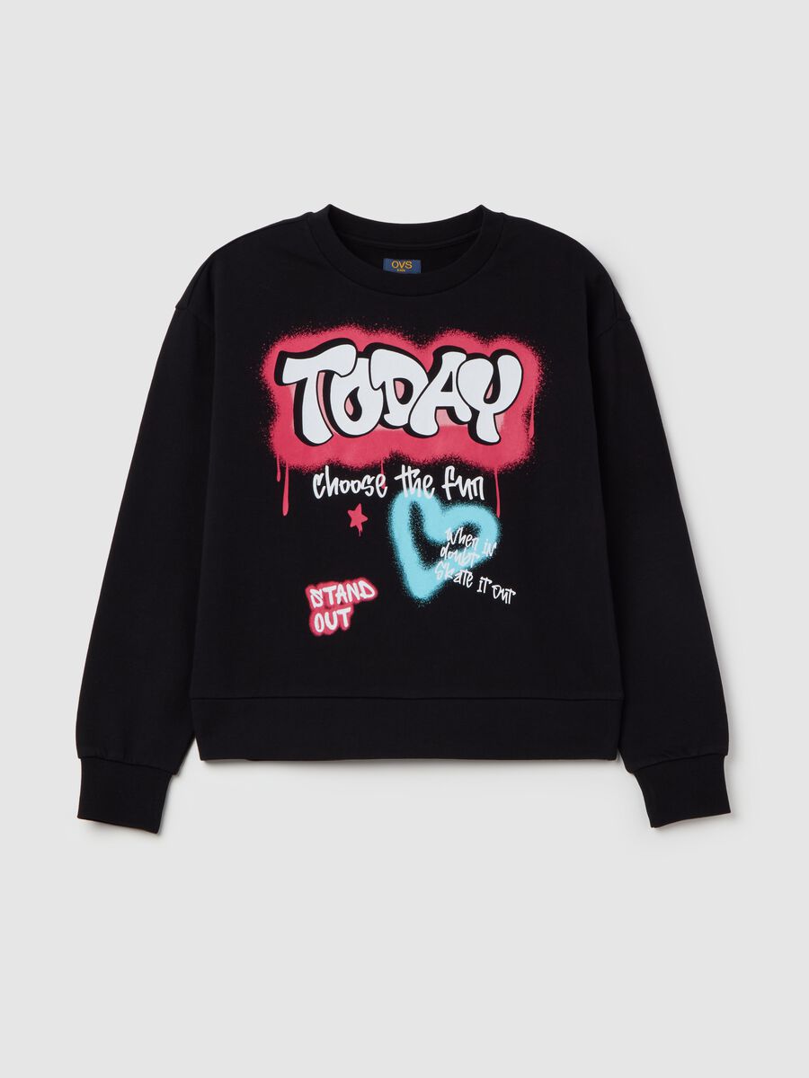 Felpa in French Terry con stampa graffiti_0