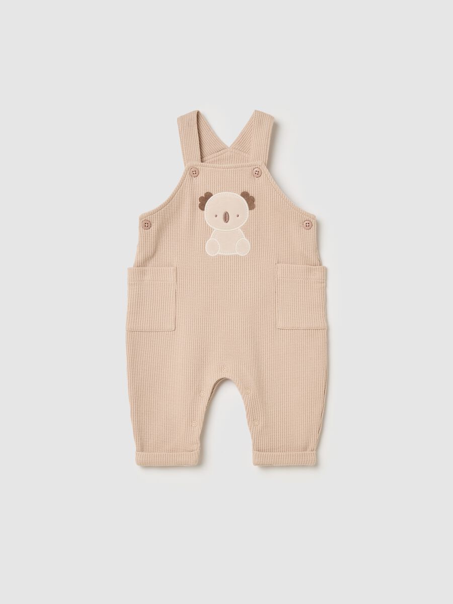 Waffle dungarees with koala patch_0
