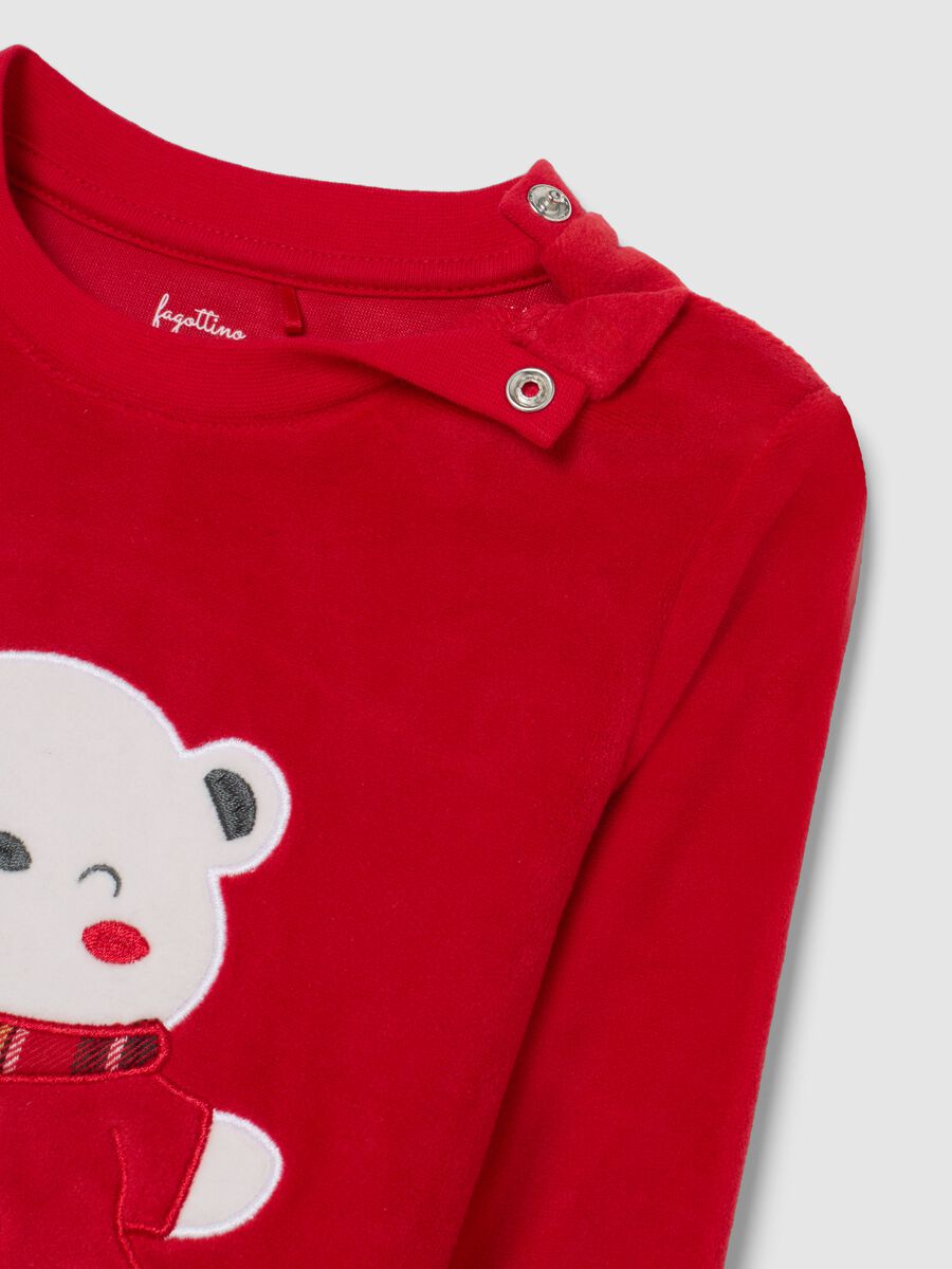 Multicolour Baby Velour Pyjamas with Print_2