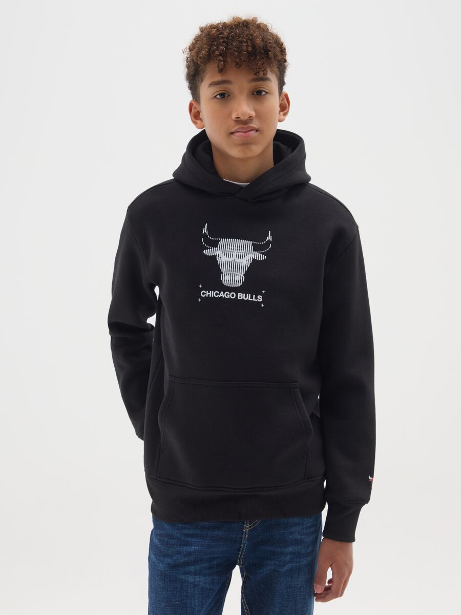 Kids' black cotton blend regular fit Chicago Bulls sweatshirt_0