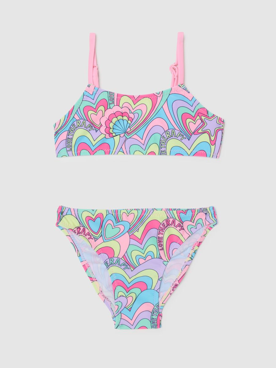 Multicolour Stretch Blend Girls' Bikini_0