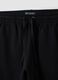 Black cotton-blend shorts with elasticated waist, regular fit_5