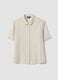White viscose-linen blend shirt, regular fit_4