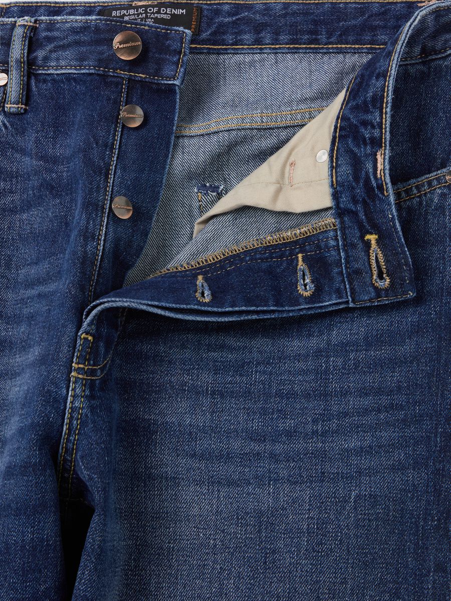 Regular blue tapered-fit jeans_5