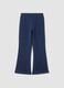 Blue flared leggings in stretch cotton_0