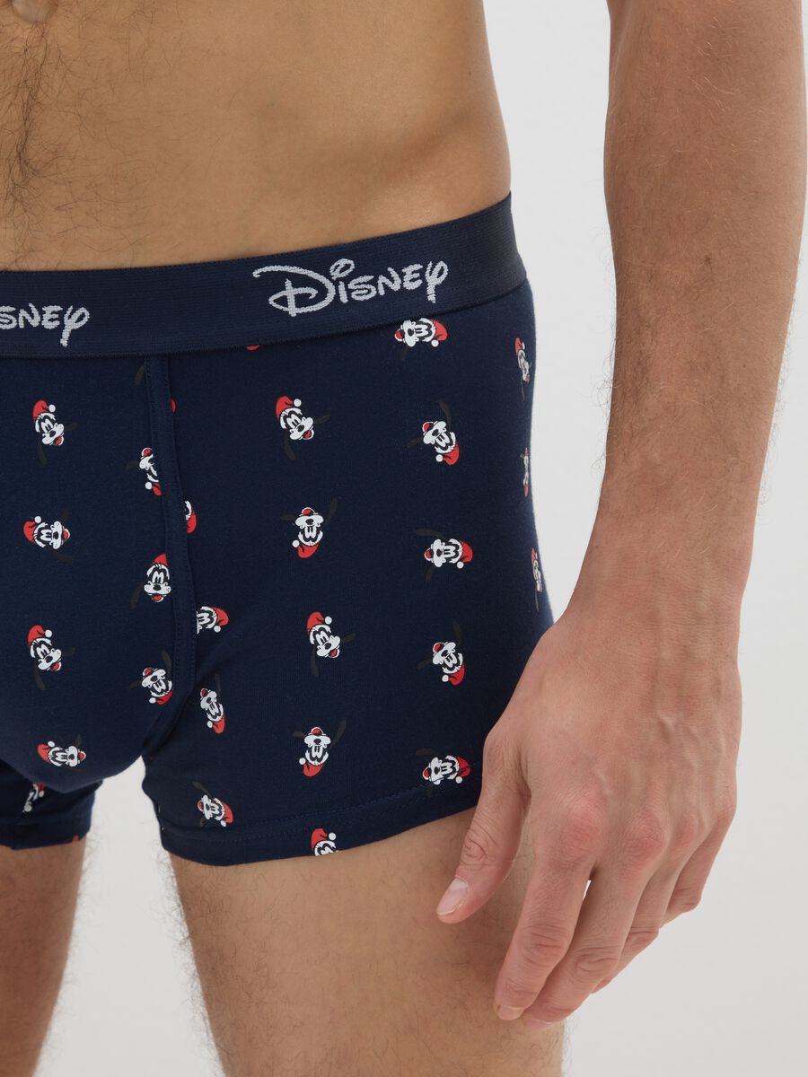 Blue Stretch Cotton Regular Fit Boxer Shorts with Print_3