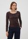 Brown stretch viscose animal-print slim-fit T-shirt_1
