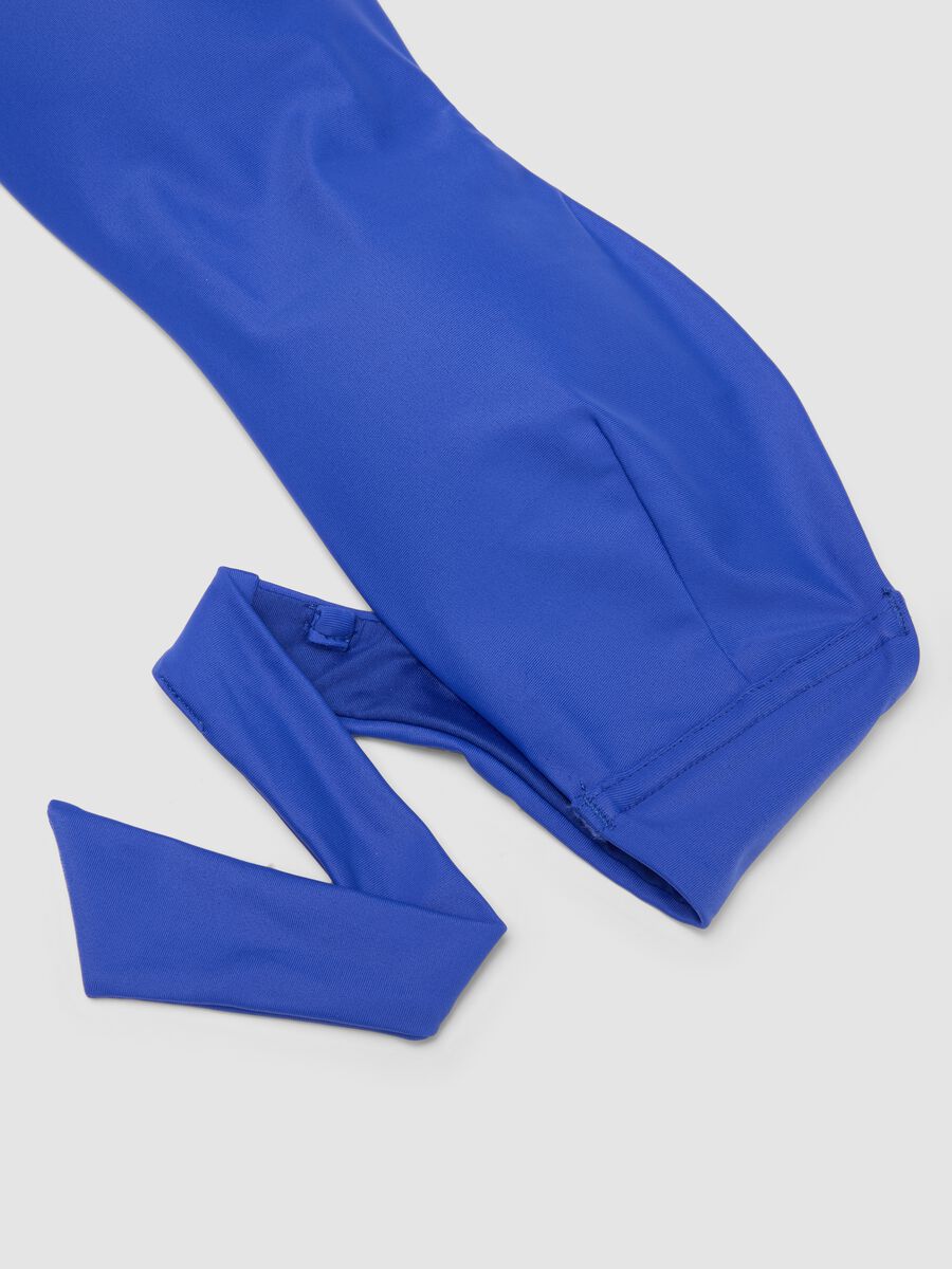 Top bikini a fascia blu in tessuto elasticizzato_1
