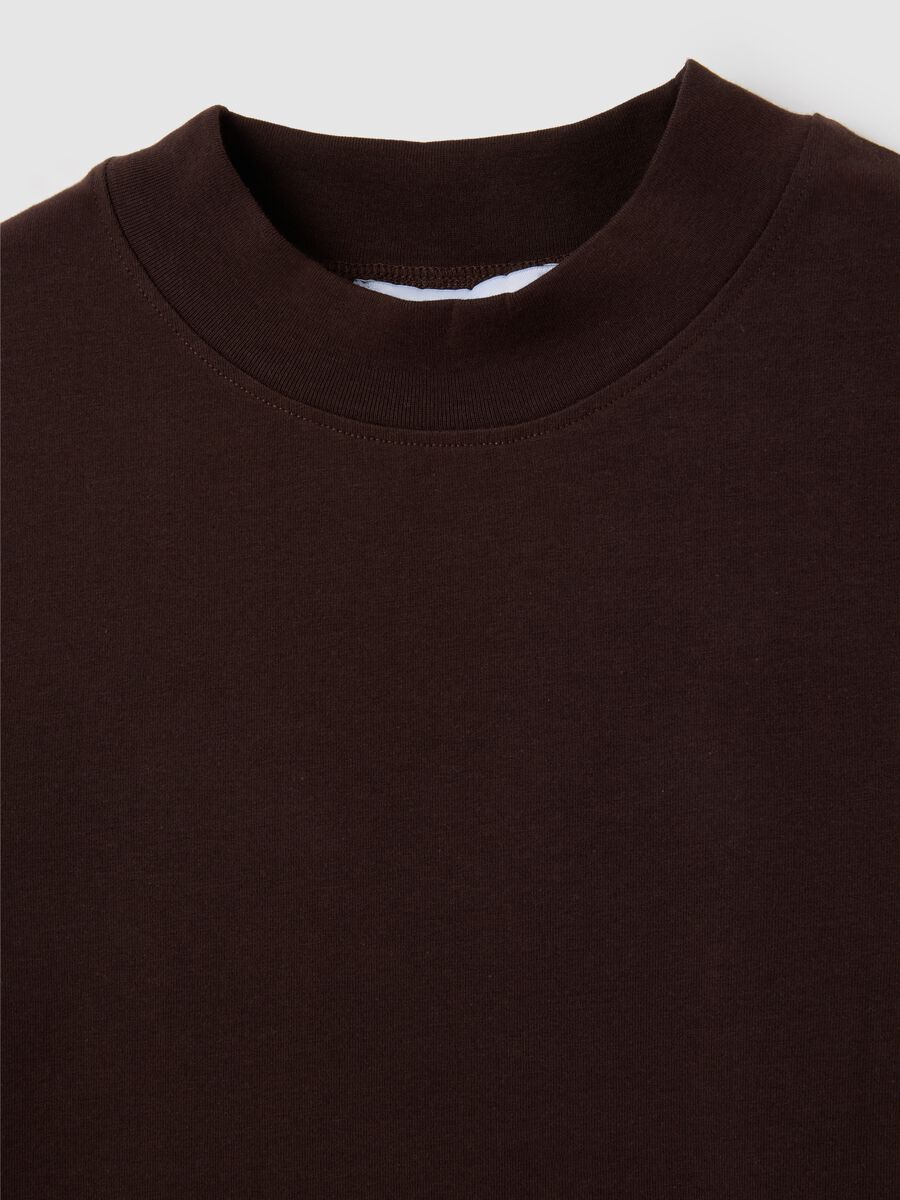 Women's Brown Stretch Cotton T-shirt_1