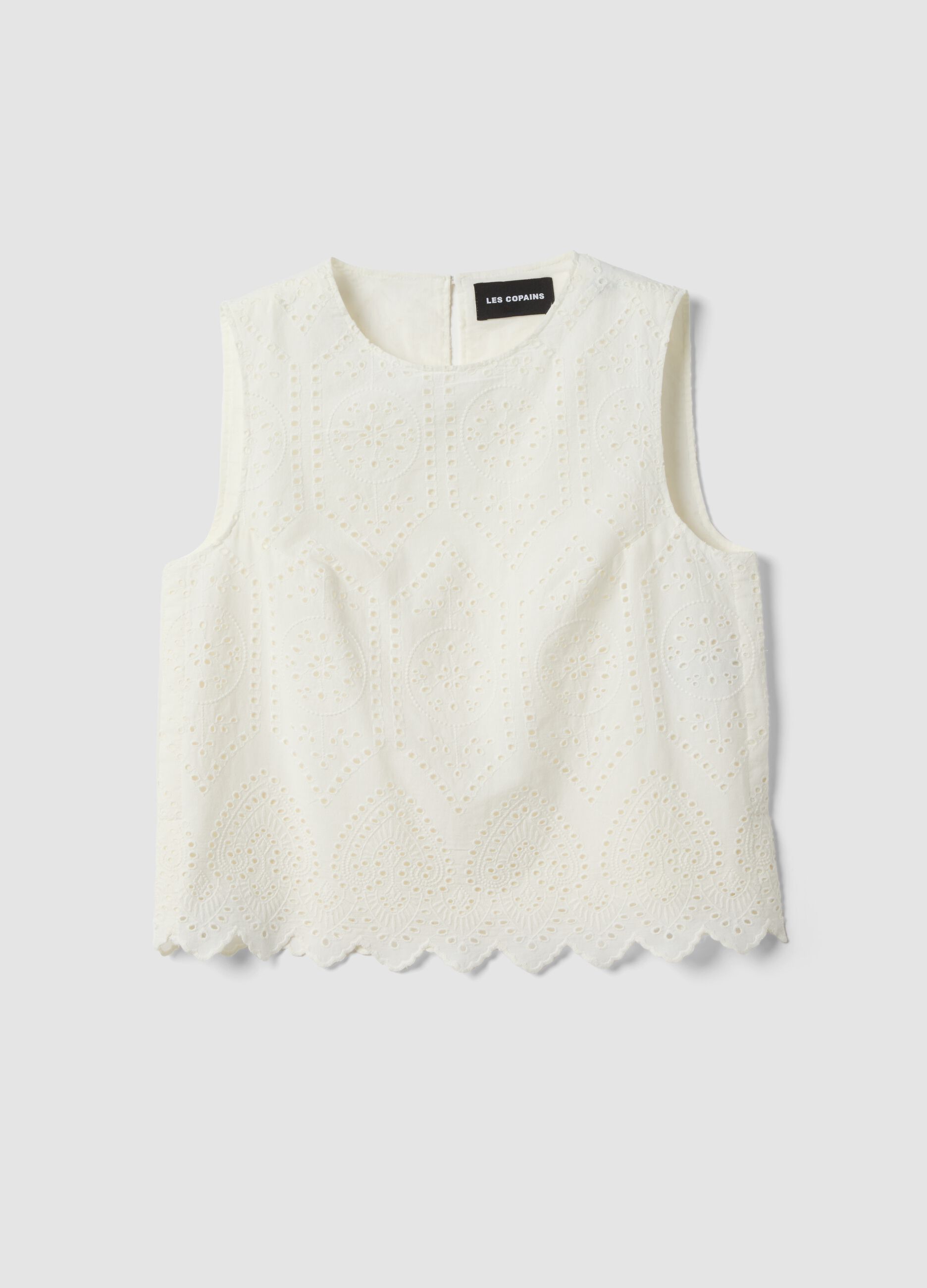 White pure cotton broderie anglaise blouse
