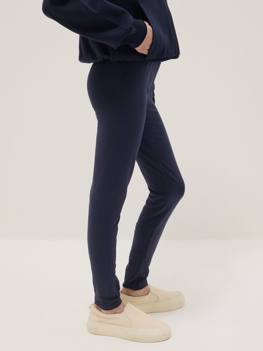 Leggings blu da ragazza in cotone elasticizzato skinny fit_2